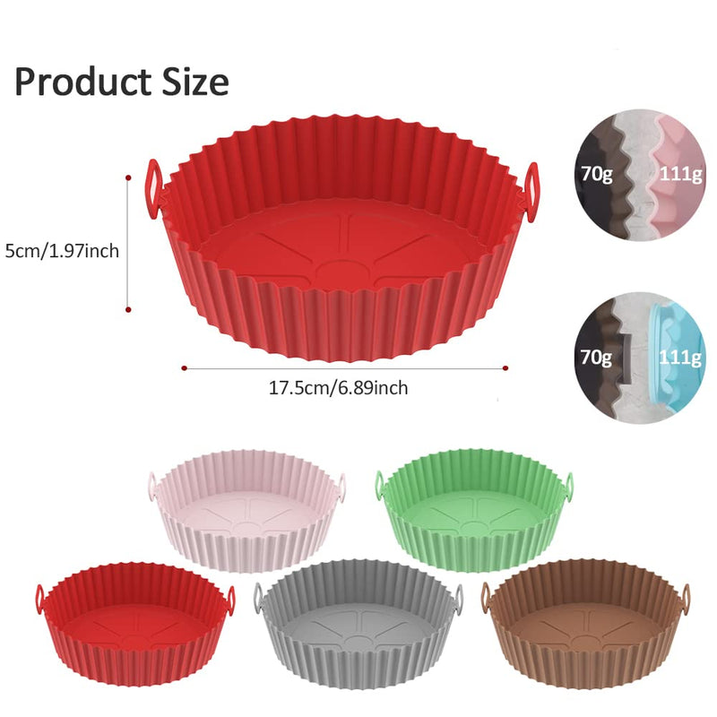 1.5MM Thickness Air Fryer Silicone Liner Reusable Air Fryer Silicone Basket  Airfryer Silicone Pot Kitchen
